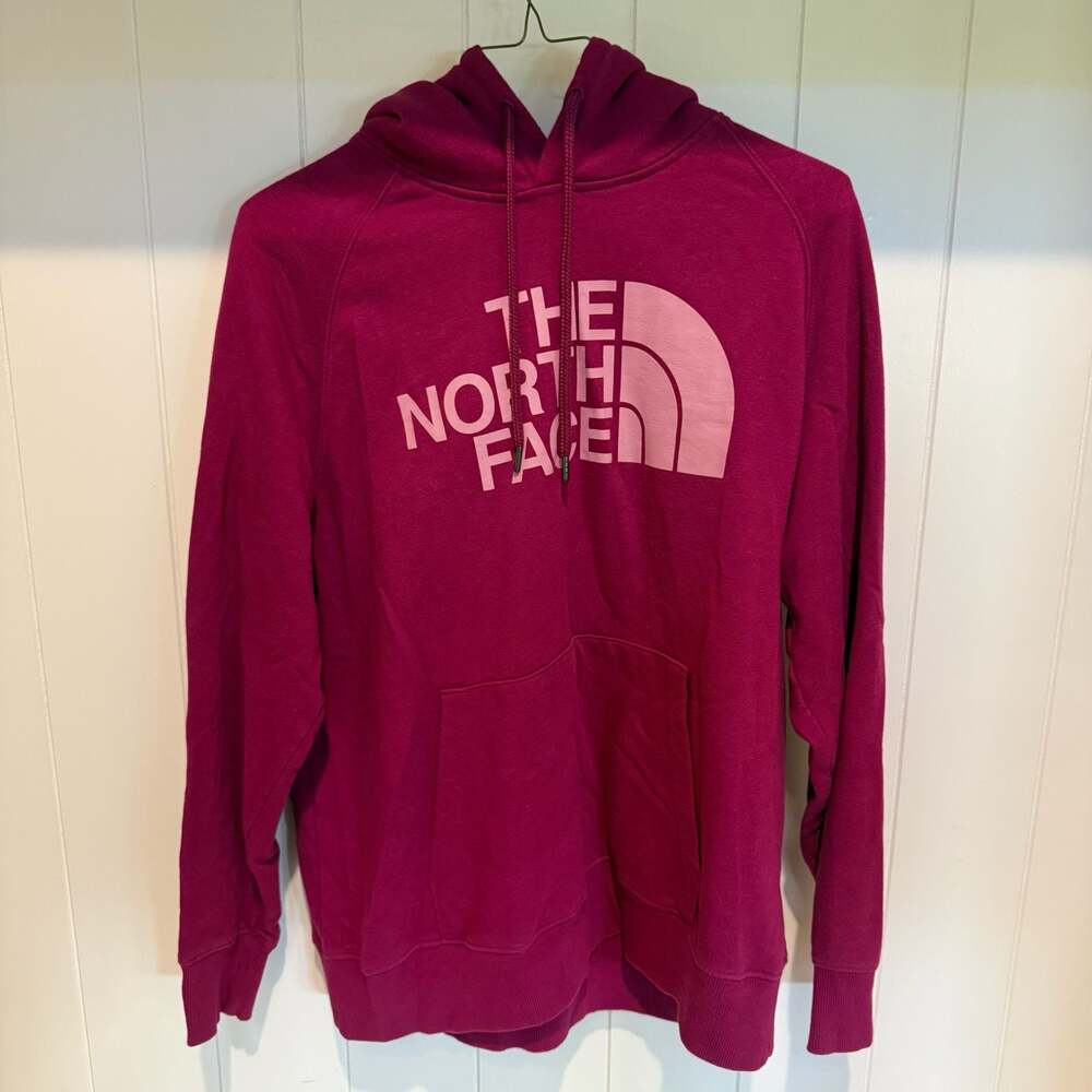 The North Face Half Dome Pullover Hoodie Women's Large Pink Magenta Sweatshirt